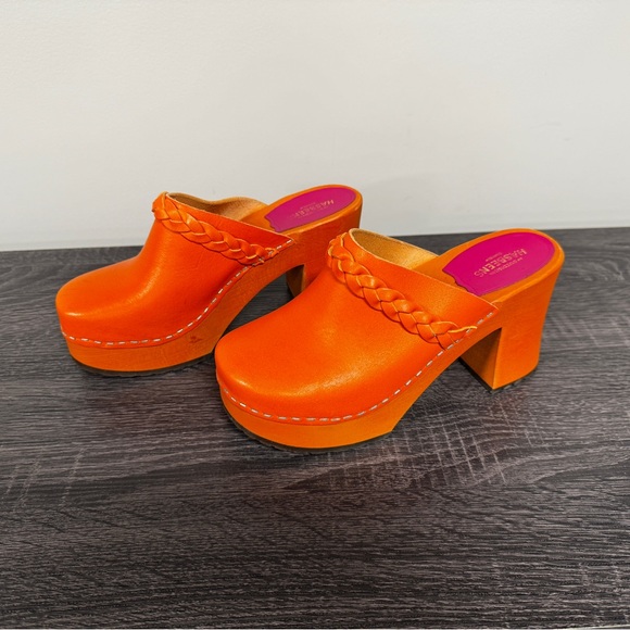 Swedish Hasbeens Shoes - Swedish Hasbeens Orange Platform Clogs